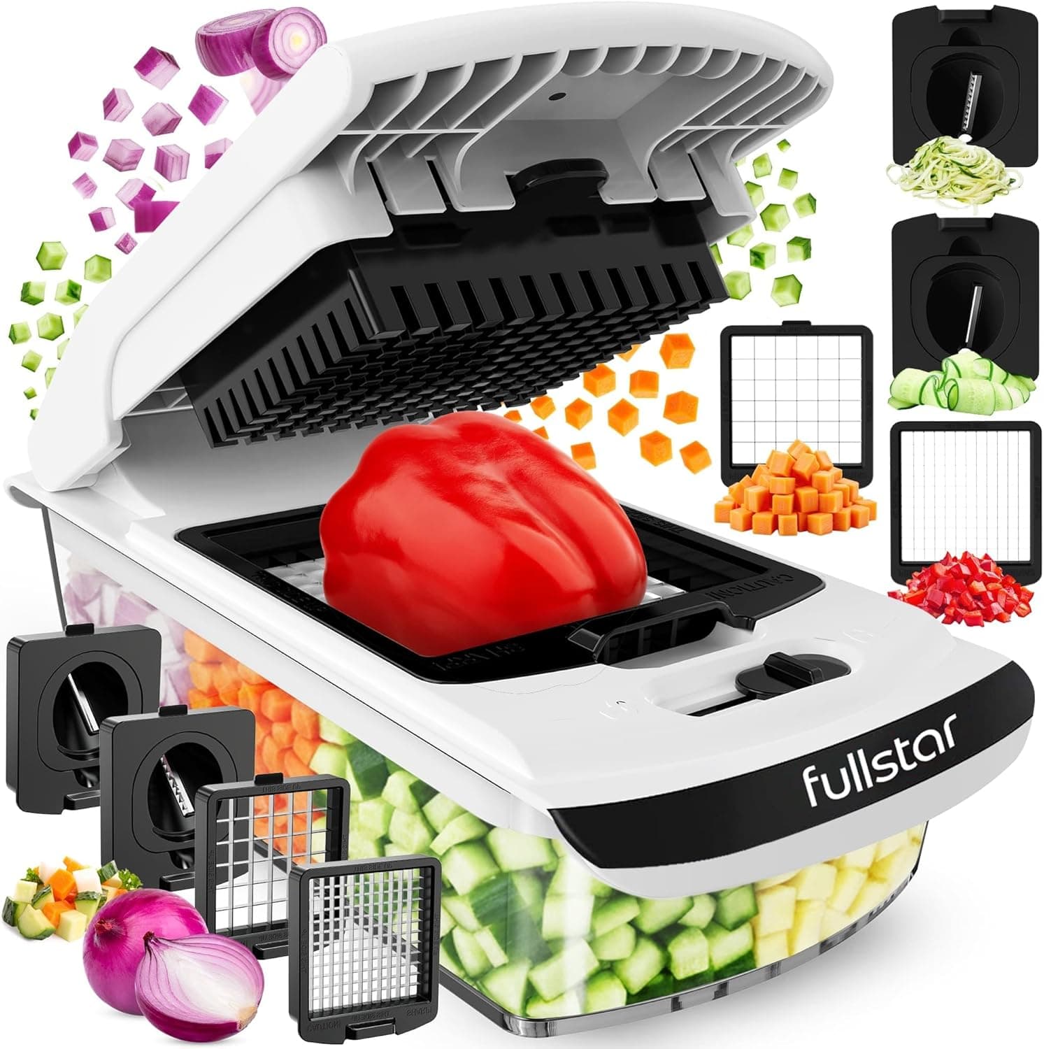 Fullstar The Original Pro Chopper - Picador de verduras y espiralizador,
