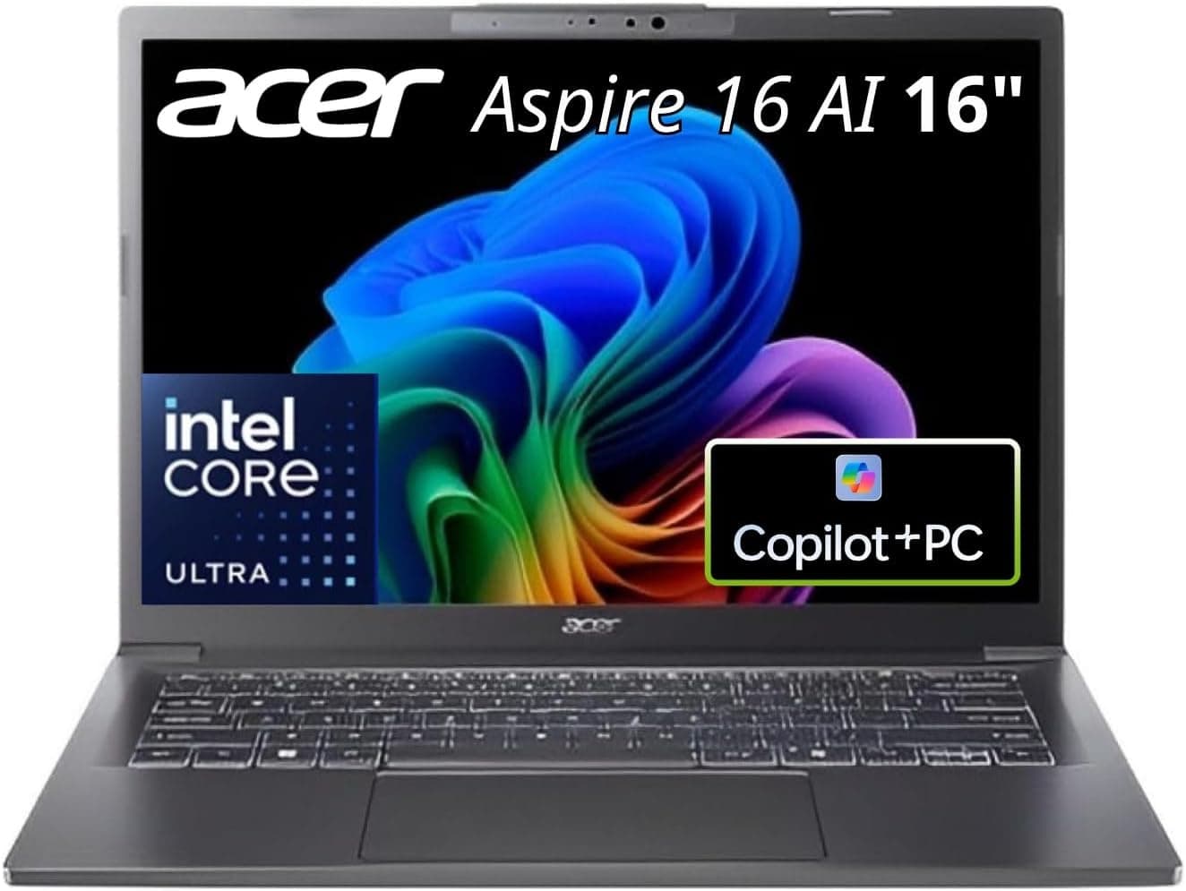acer Aspire 16 AI Copilot+ Laptop de 16 pulgadas WUXGA IPS Touch | Intel Core